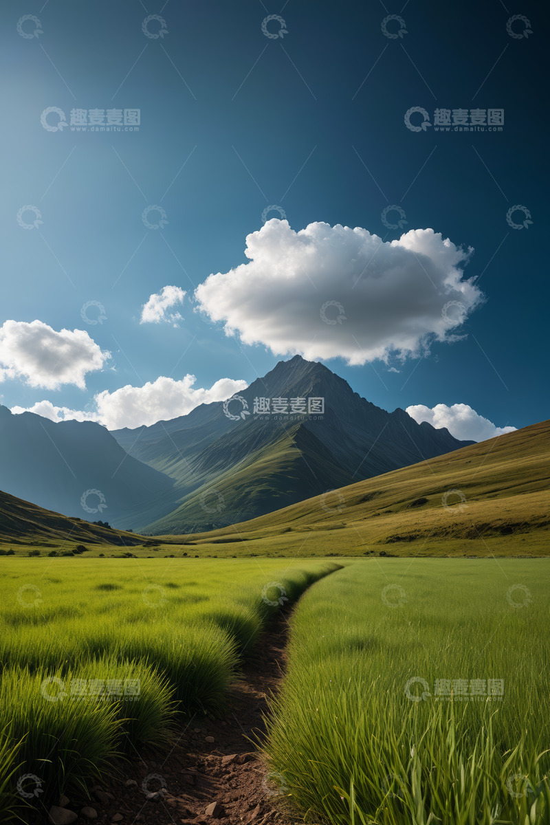 高清大图下载【趣麦麦图】山间草地风景