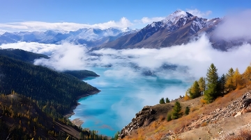 湖光山色秋景风光摄影