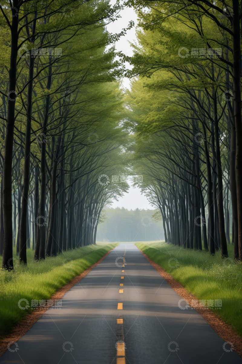 高清大图下载【趣麦麦图】林间道路自然风光