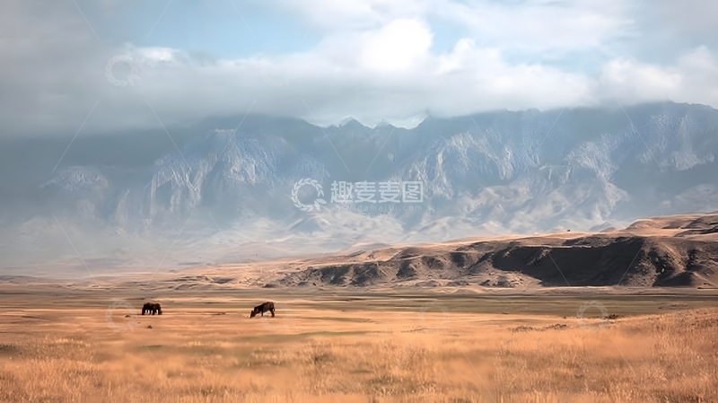高清大图下载【趣麦麦图】草原山脉风光摄影