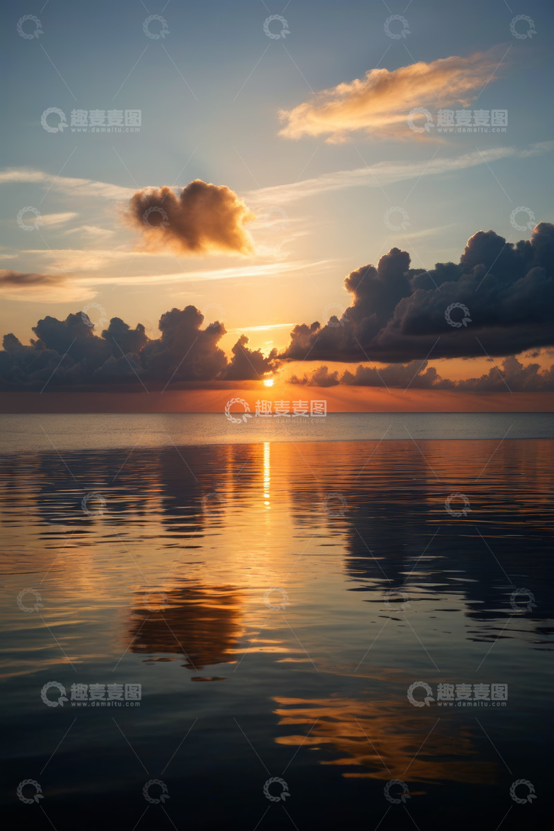 高清大图下载【趣麦麦图】海上日落自然风光景象