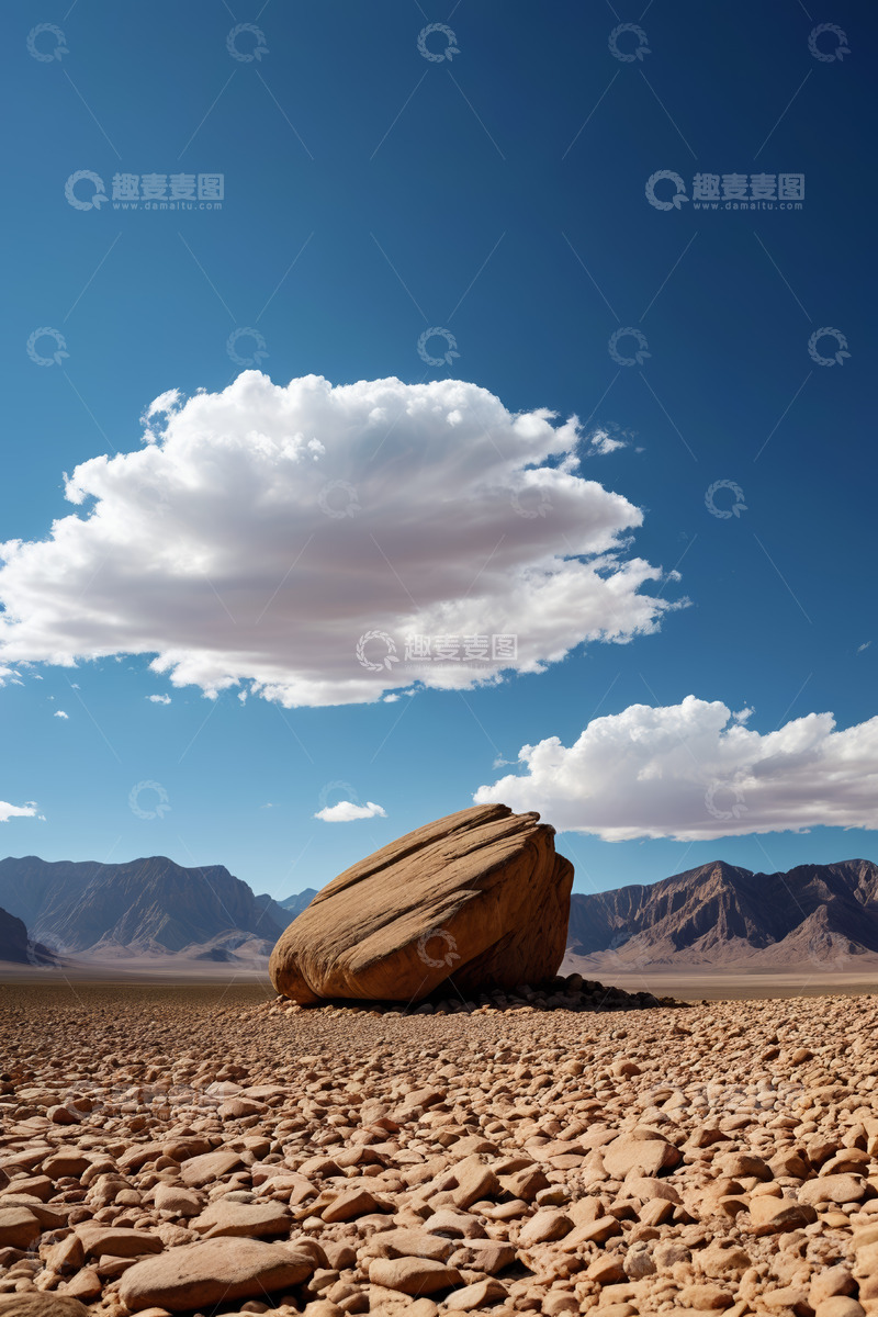 高清大图下载【趣麦麦图】沙漠中的孤立岩石景观