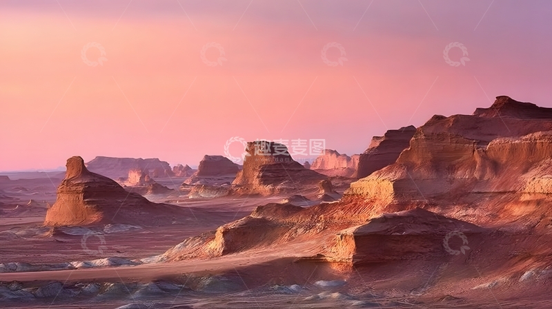 高清大图下载【趣麦麦图】荒漠岩石日落风光摄影
