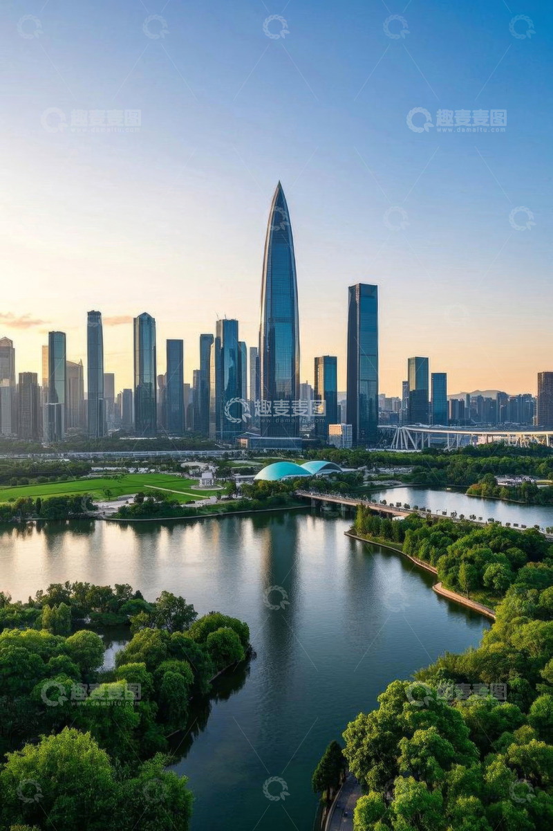 高清大图下载【趣麦麦图】深圳城市风光与湖景全景