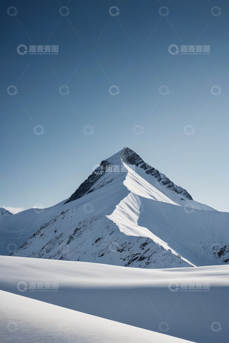高清大图下载【趣麦麦图】雪山蓝天自然景观