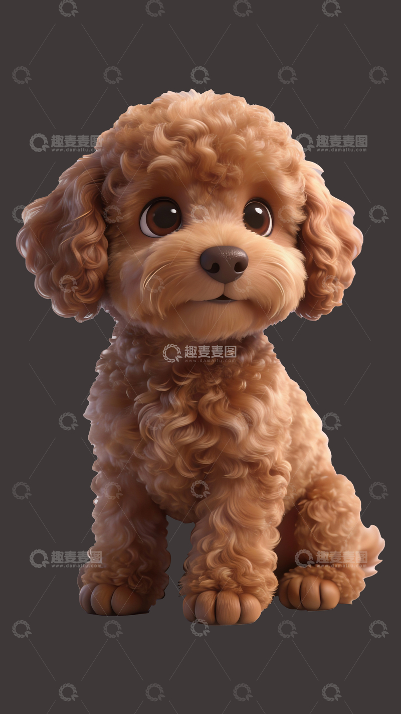 源文件下载【趣麦麦图】真实质感泰迪犬3