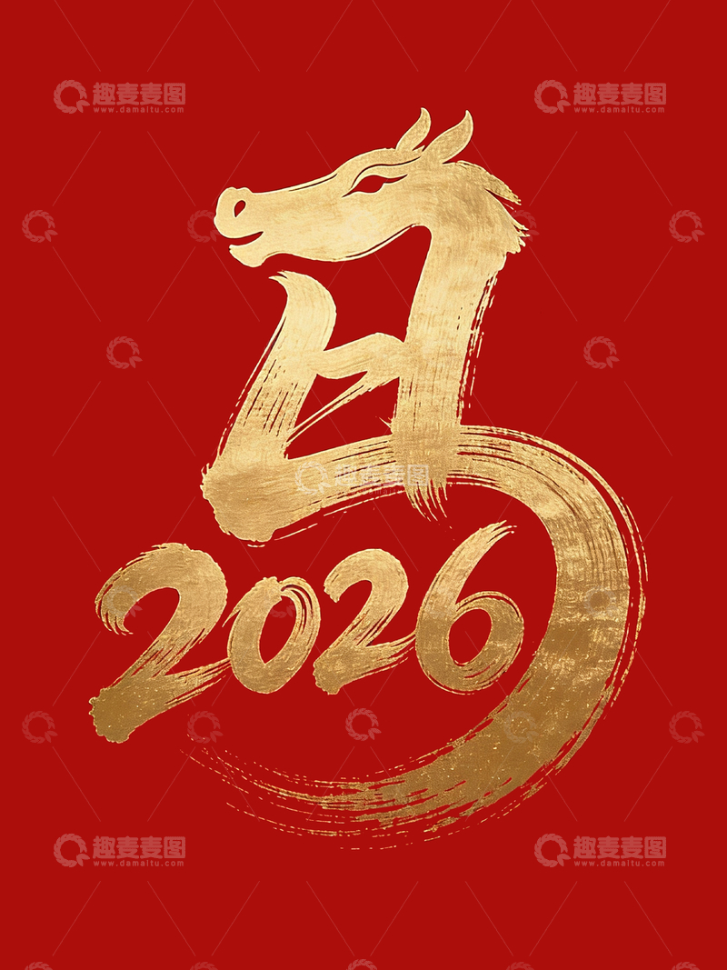 源文件下载【趣麦麦图】2026马字变形1