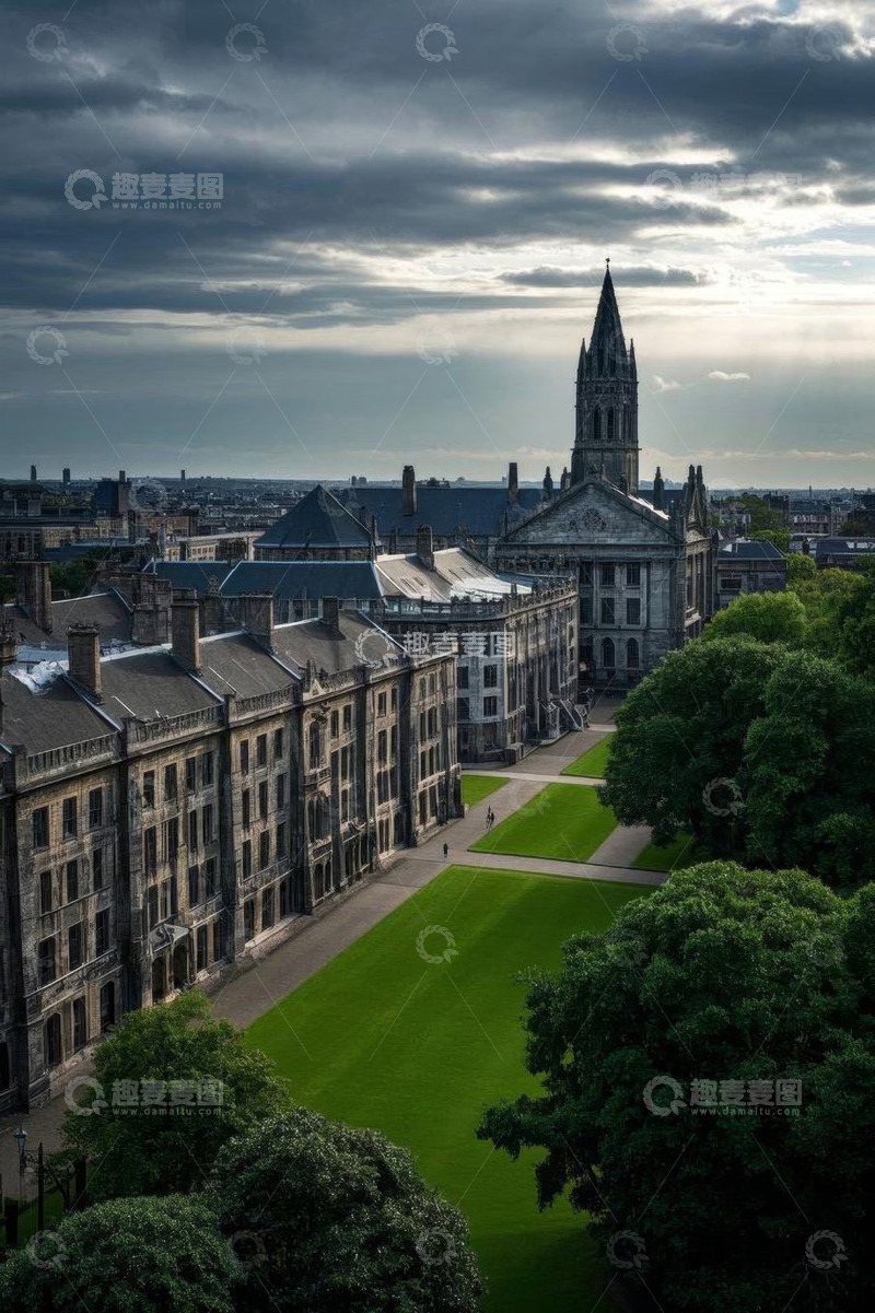 高清大图下载【趣麦麦图】-英国牛津大学校园建筑景观