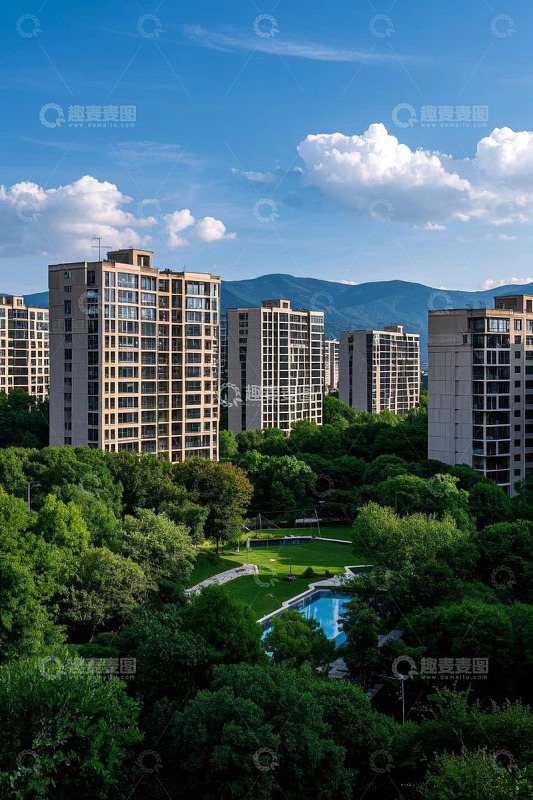 现代小区建筑与绿化景观