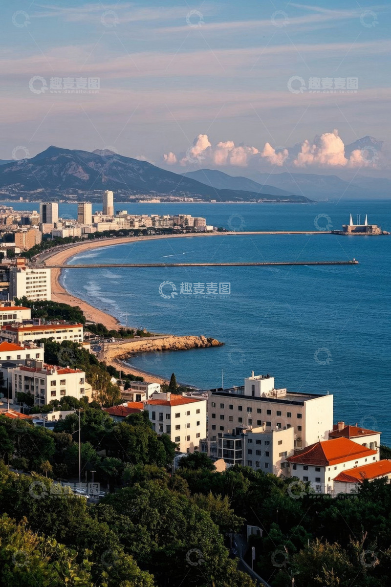 高清大图下载【趣麦麦图】海滨城市海岸线风景