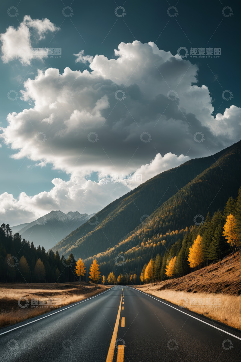 高清大图下载【趣麦麦图】山间公路与壮丽自然风光