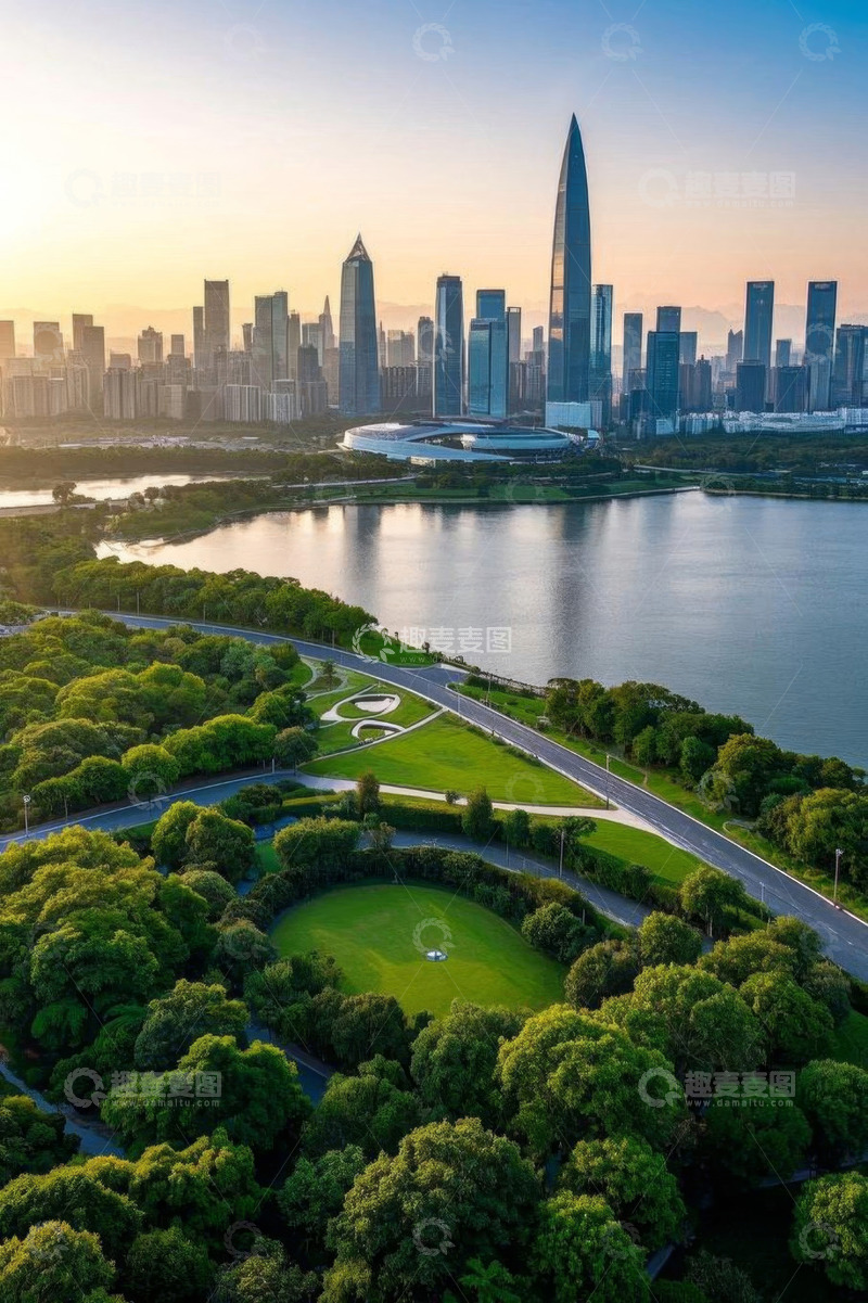 高清大图下载【趣麦麦图】深圳城市风光航拍全景