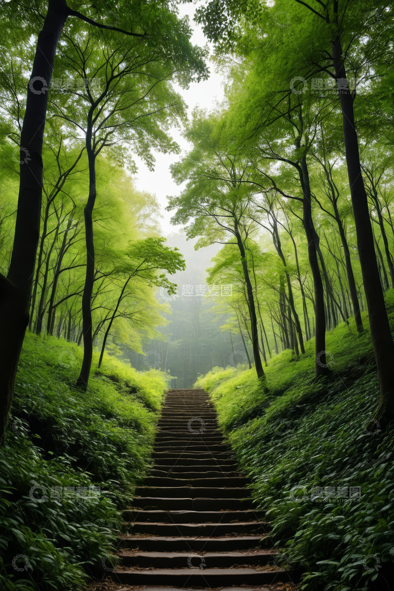 高清大图下载【趣麦麦图】林间步道自然风光