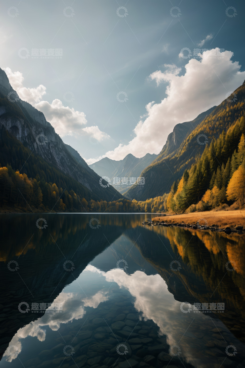 高清大图下载【趣麦麦图】山间湖泊自然风光景色