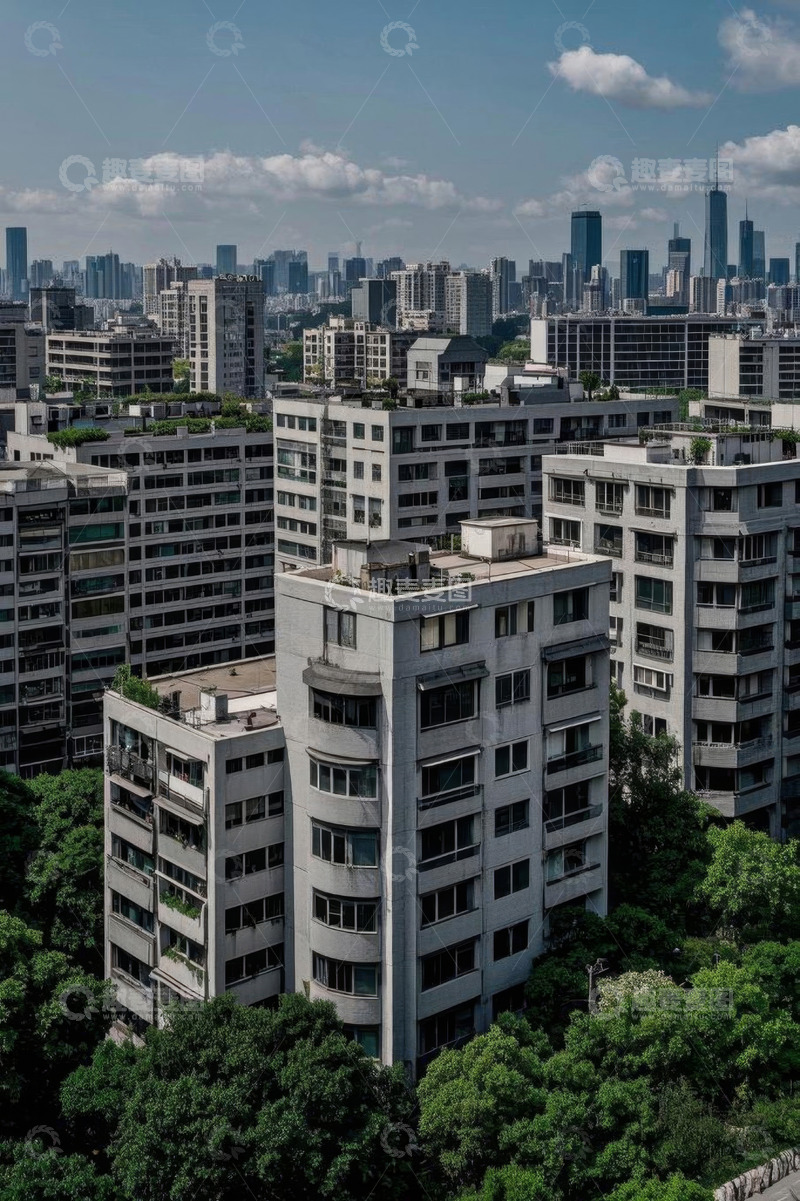 高清大图下载【趣麦麦图】城市住宅区建筑俯瞰