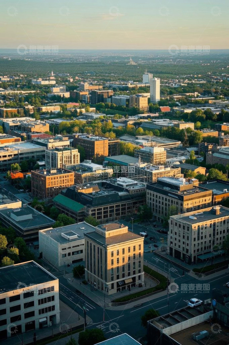 高清大图下载【趣麦麦图】城市建筑群鸟瞰全景