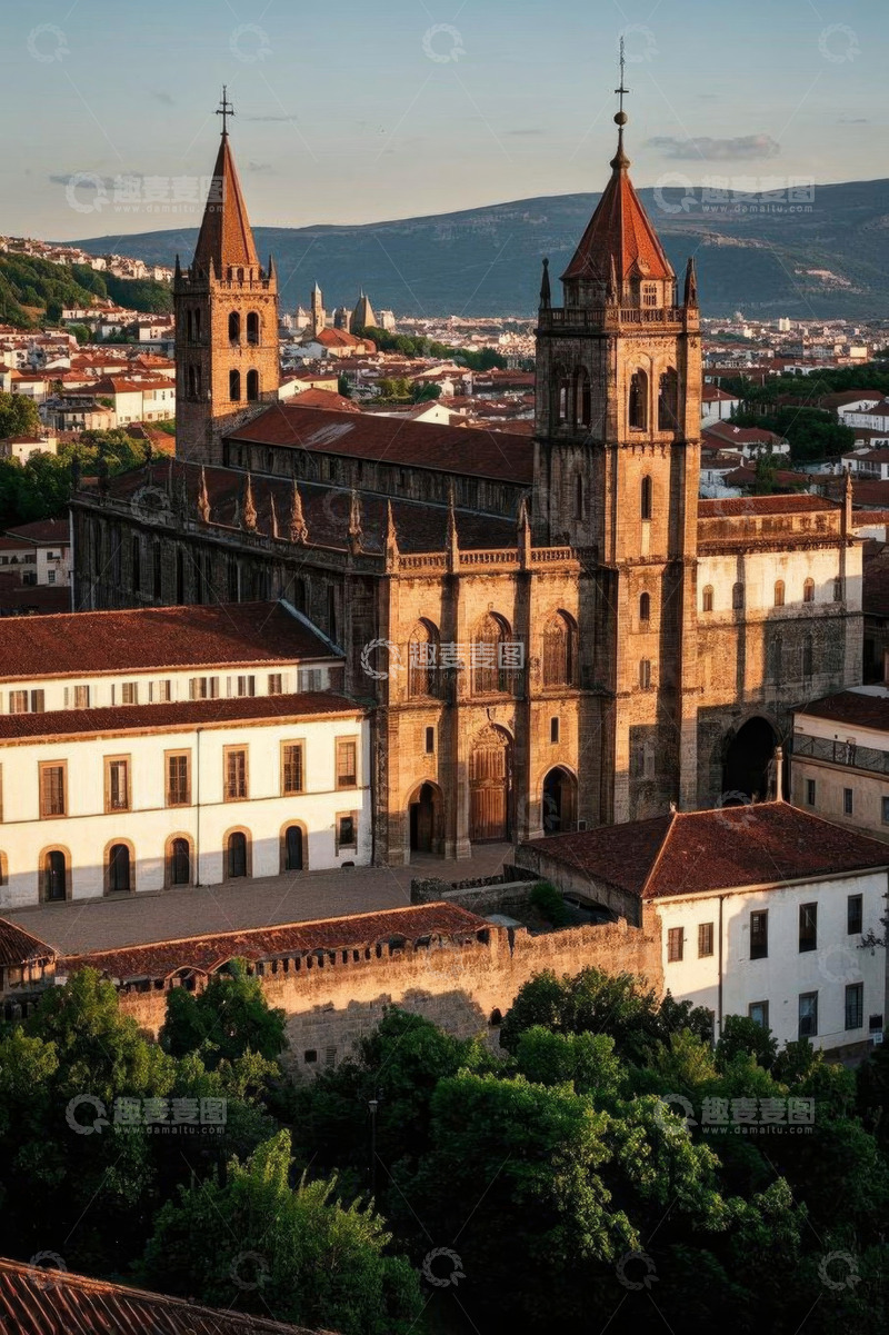 高清大图下载【趣麦麦图】欧式教堂与周边建筑景观