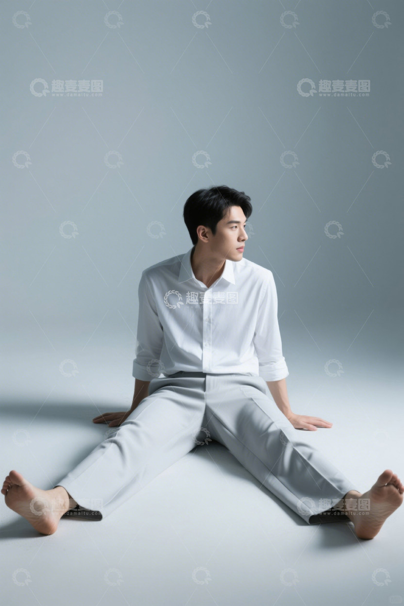 高清大图下载【趣麦麦图】男士坐姿肖像摄影素材