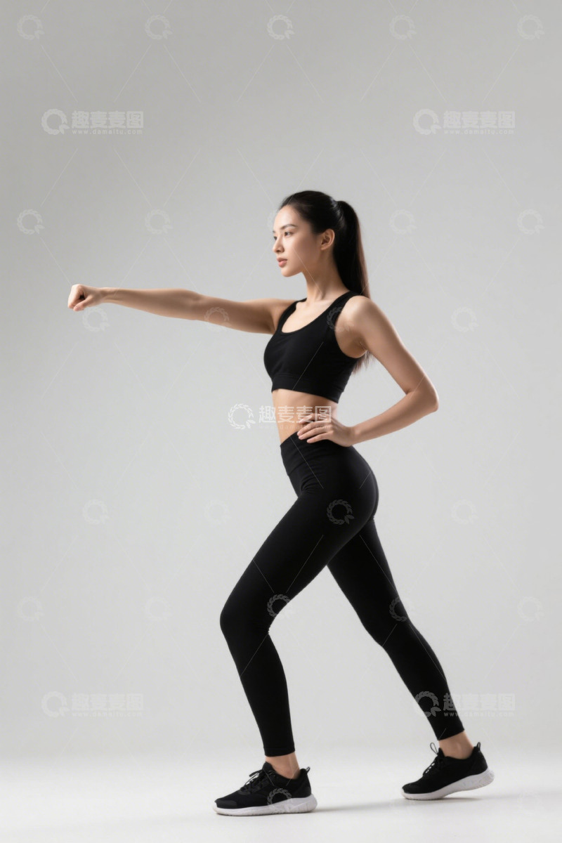 高清大图下载【趣麦麦图】女性健身动作姿态展示