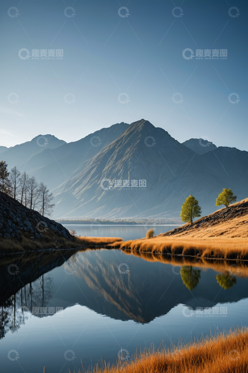 高清大图下载【趣麦麦图】山水湖泊自然风光全景
