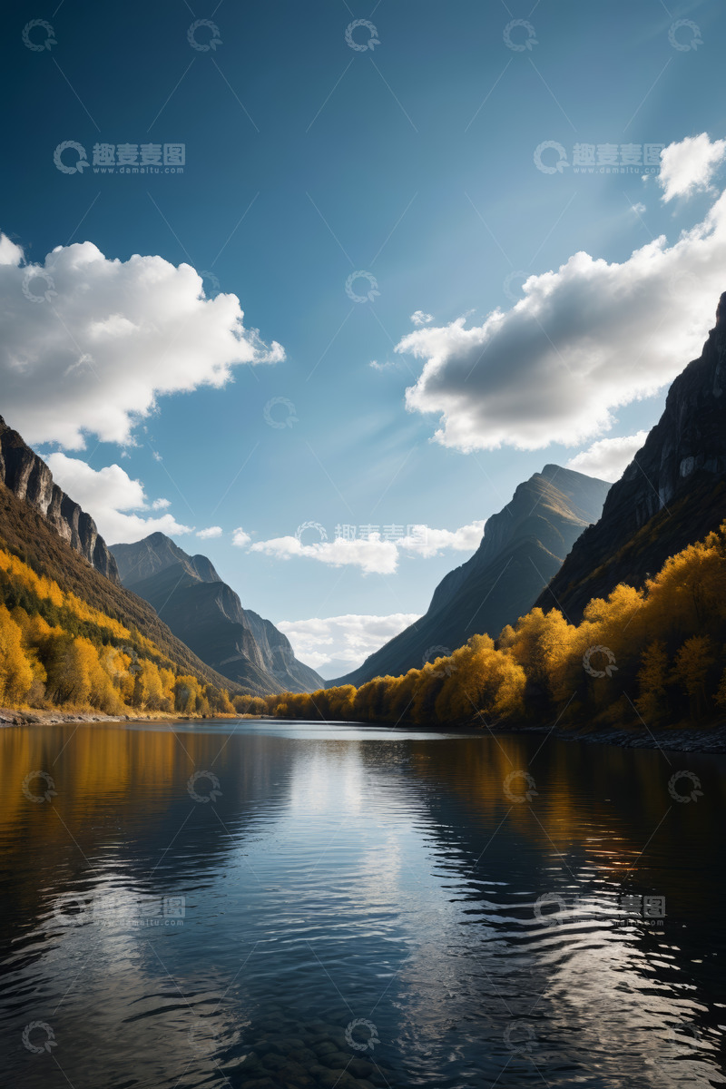 高清大图下载【趣麦麦图】山间湖泊自然风光