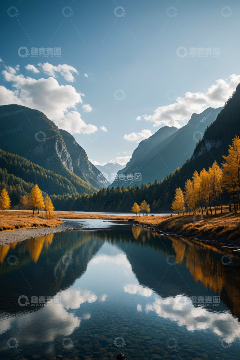 高清大图下载【趣麦麦图】山间湖泊自然风光