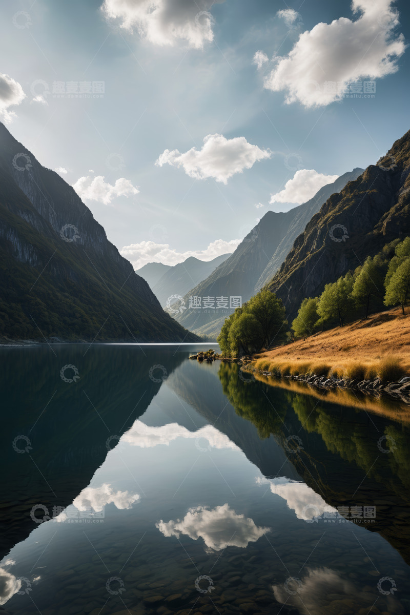 高清大图下载【趣麦麦图】宁静山水自然风光全景