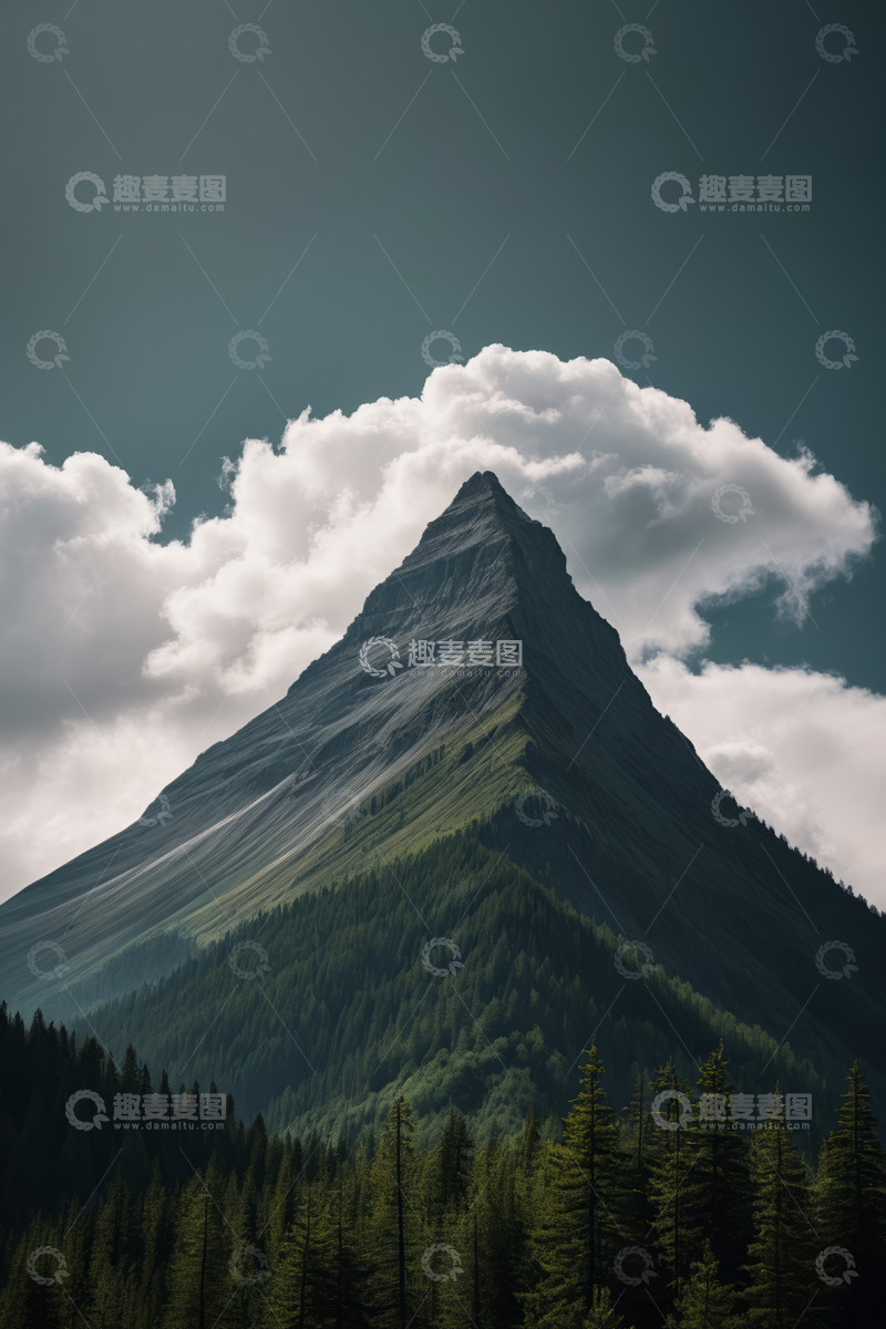 高清大图下载【趣麦麦图】巍峨山峰与云景