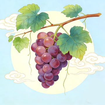 一串葡萄插画