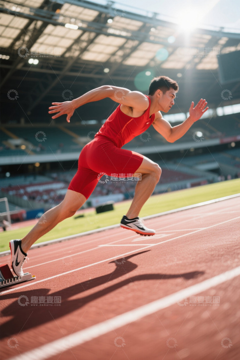 高清大图下载【趣麦麦图】运动员跑道起跑瞬间