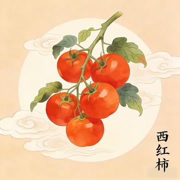 一串西红柿插画