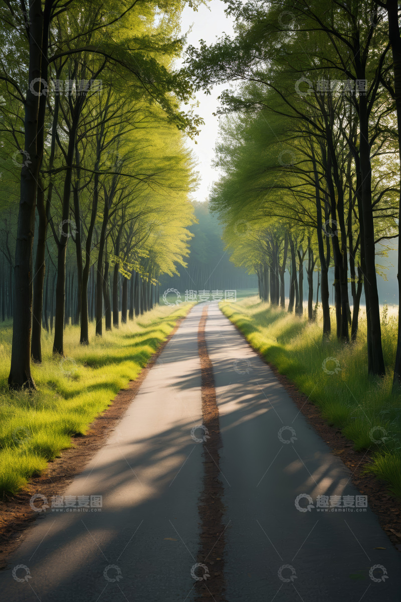 高清大图下载【趣麦麦图】林间道路自然风光