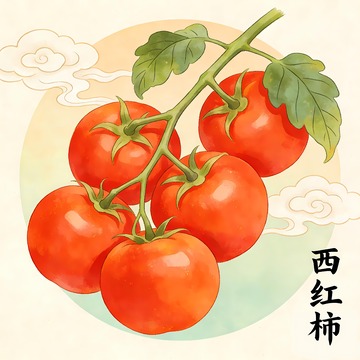 一串西红柿手绘