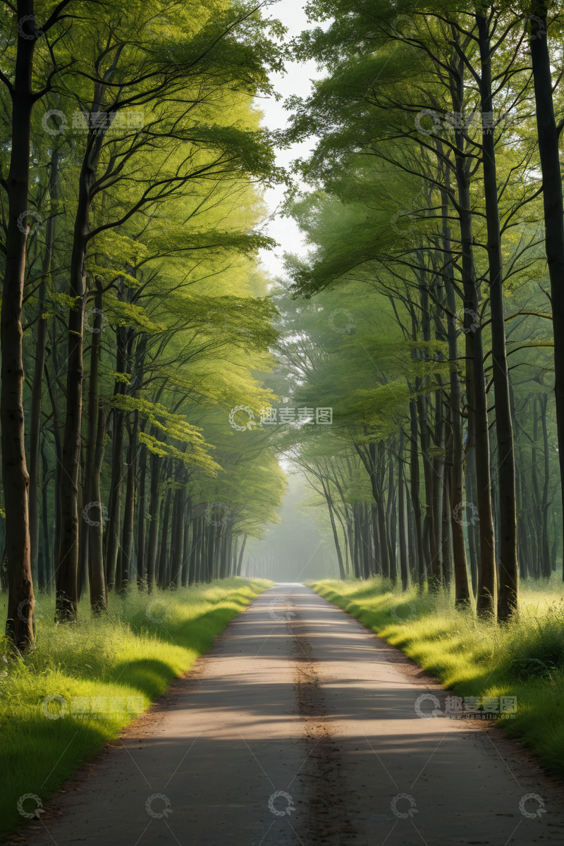 高清大图下载【趣麦麦图】林间道路自然风光