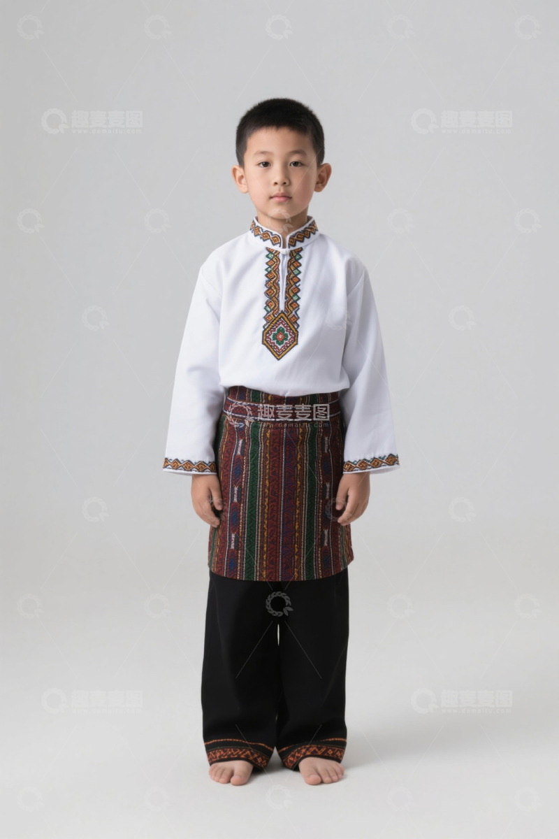 高清大图下载【趣麦麦图】身着民族服饰的小男孩