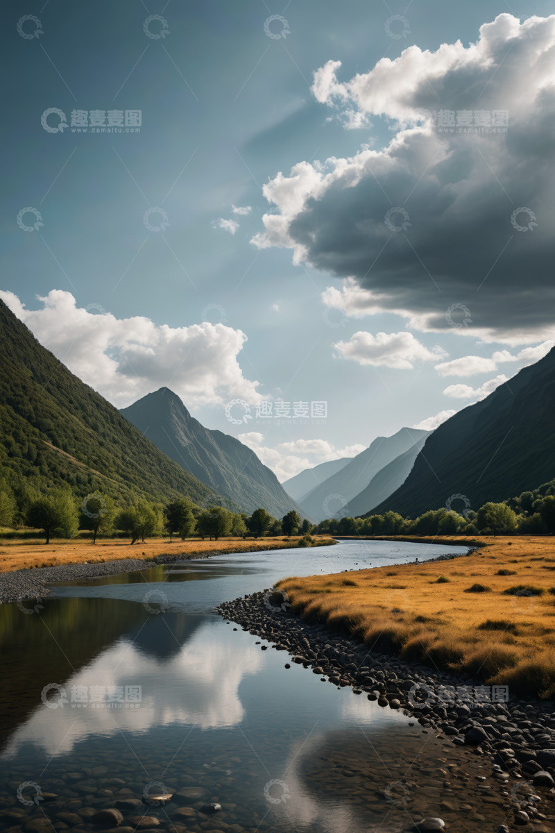 高清大图下载【趣麦麦图】山谷河流自然风光