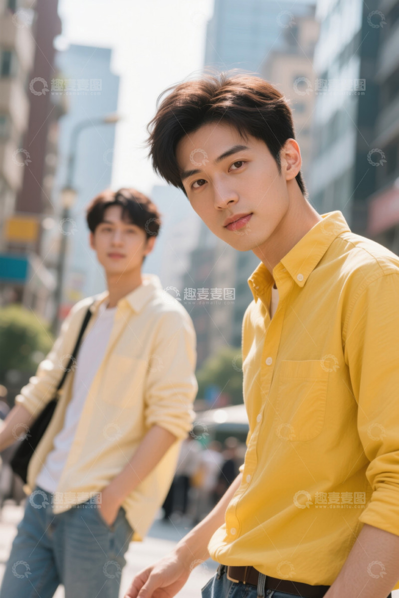 高清大图下载【趣麦麦图】城市街道上的年轻男性