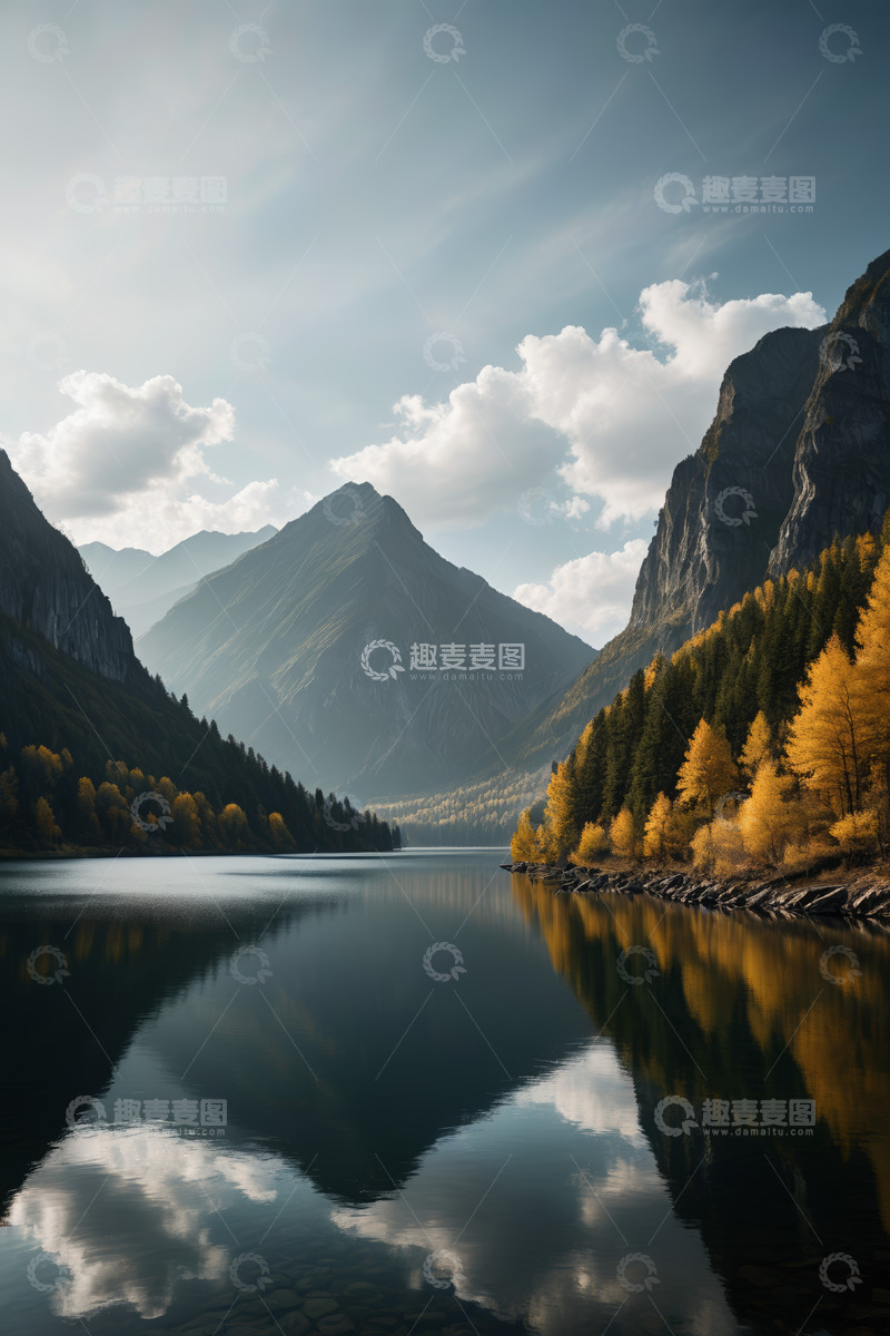 高清大图下载【趣麦麦图】山间湖泊自然风光