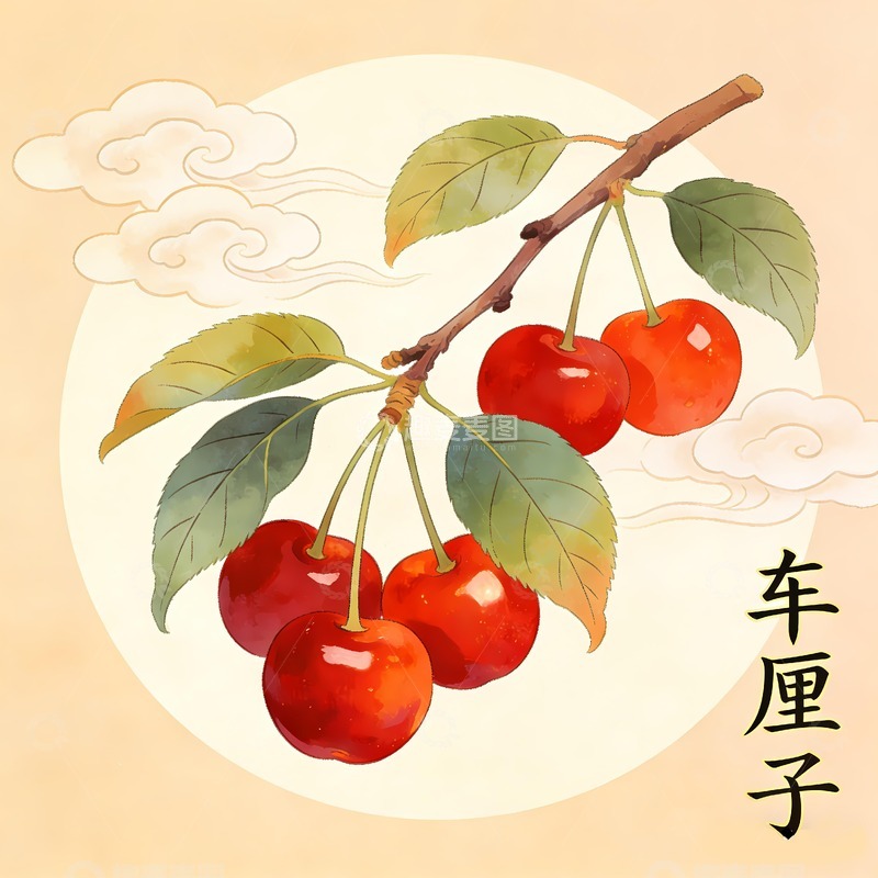 高清大图下载【趣麦麦图】樱桃插画车厘子插画