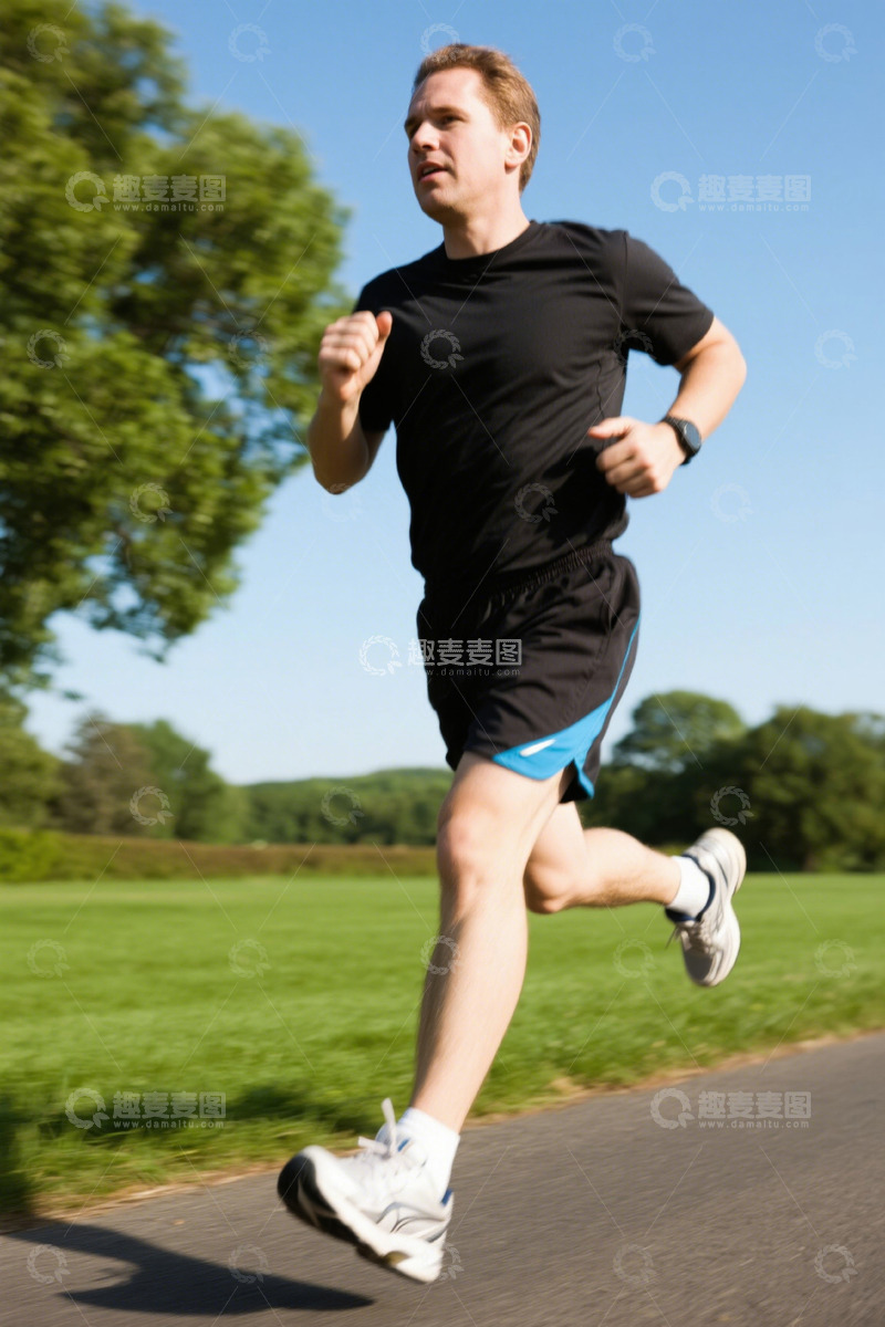 高清大图下载【趣麦麦图】男子户外跑步健身画面