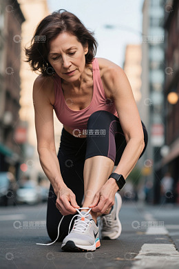户外中年女性系运动鞋鞋带