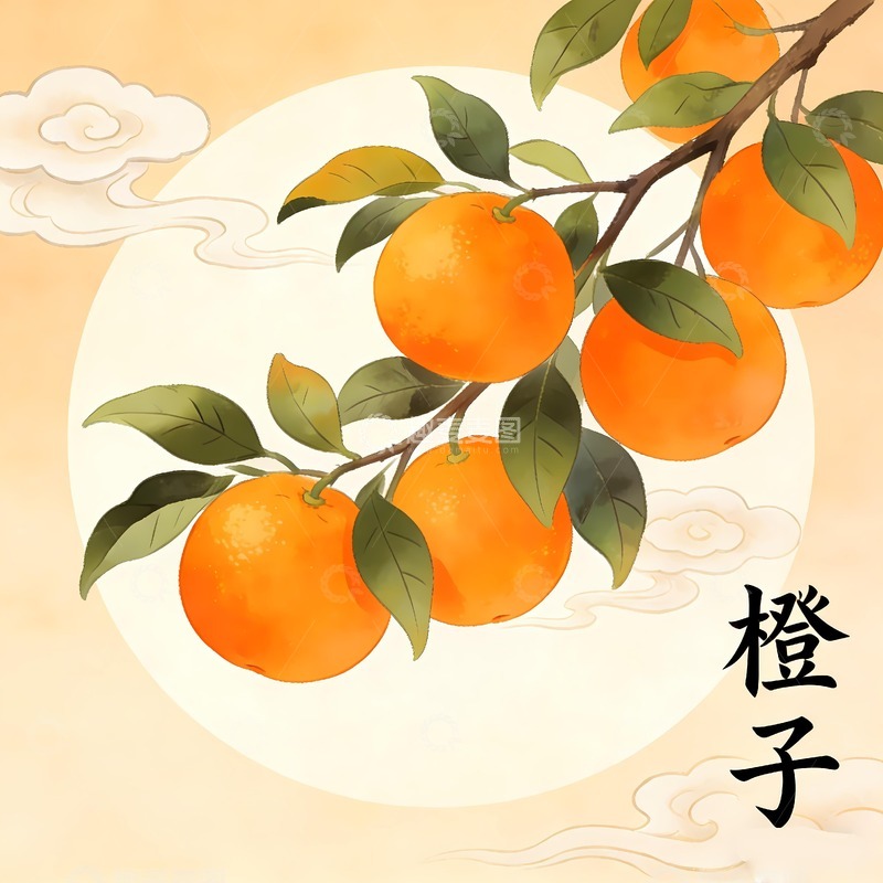 高清大图下载【趣麦麦图】橙子插画图片