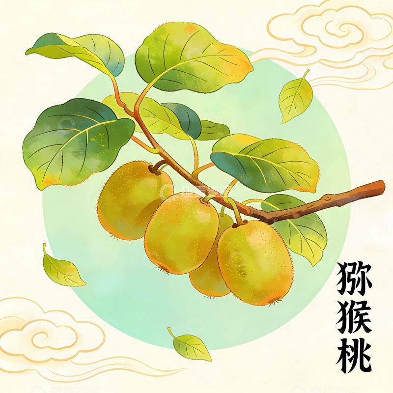 高清大图下载【趣麦麦图】猕猴桃插画图片