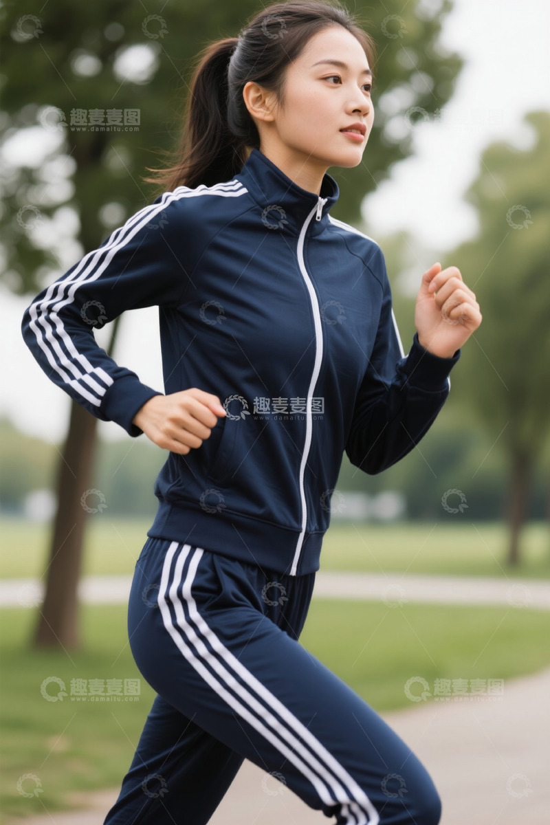 高清大图下载【趣麦麦图】户外公园女子跑步