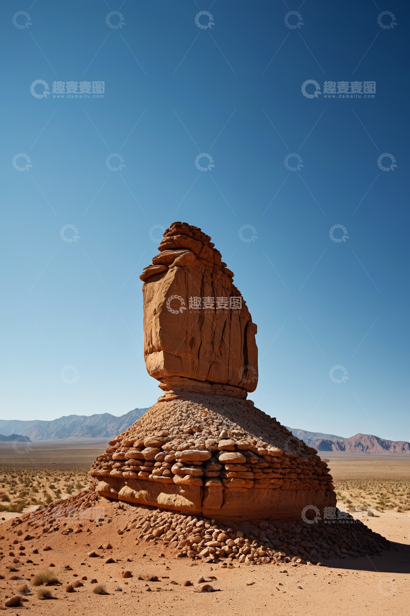 高清大图下载【趣麦麦图】沙漠中独特的岩石景观