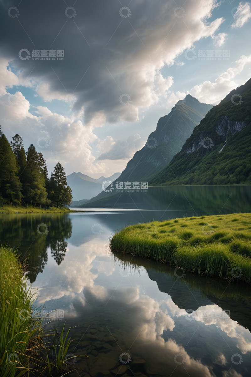 高清大图下载【趣麦麦图】山间湖泊自然风光