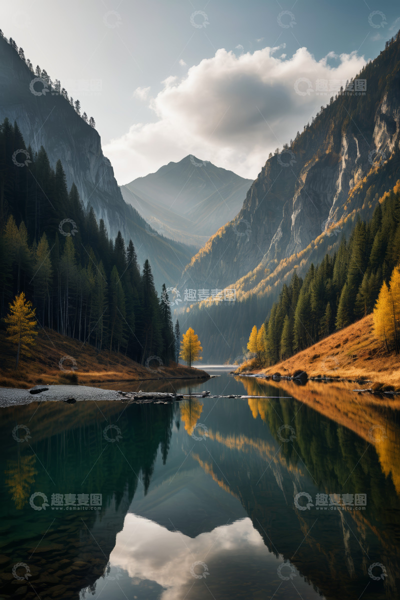 高清大图下载【趣麦麦图】山间湖泊自然风光