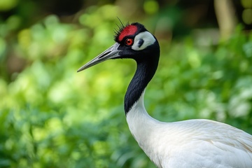 一只丹顶鹤飞鸟摄影