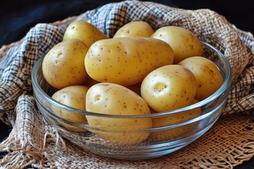 一碗煮熟的土豆美食