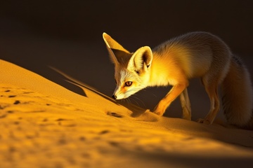 沙漠里的可爱小沙狐